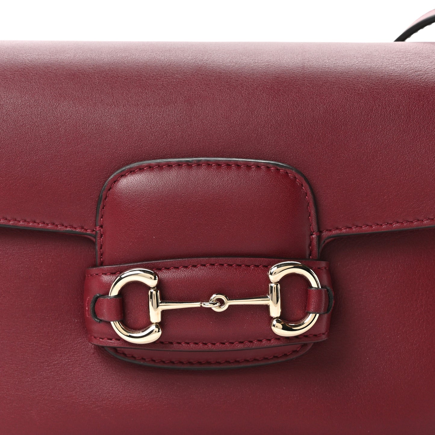 Arabella Calfskin Horsebit 1955 Shoulder Bag Rosso Ancora