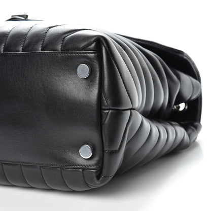 Saint Laurent Calfskin Y Quilted Monogram Large Loulou Chain Satchel Black 10 of 14
