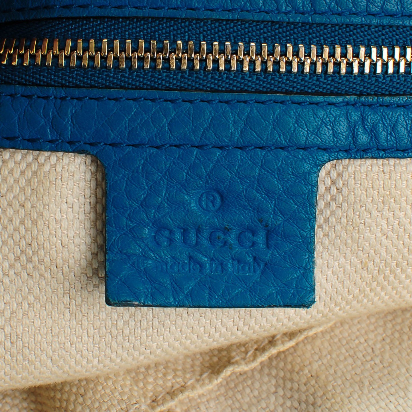 Pebbled Calfskin Medium Soho Shoulder Bag Riviera Blue