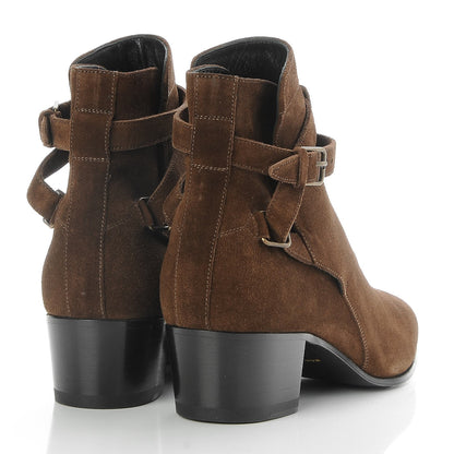 Saint Laurent Suede Rock Blake Ankle Boots 38 Brown 4 of 8