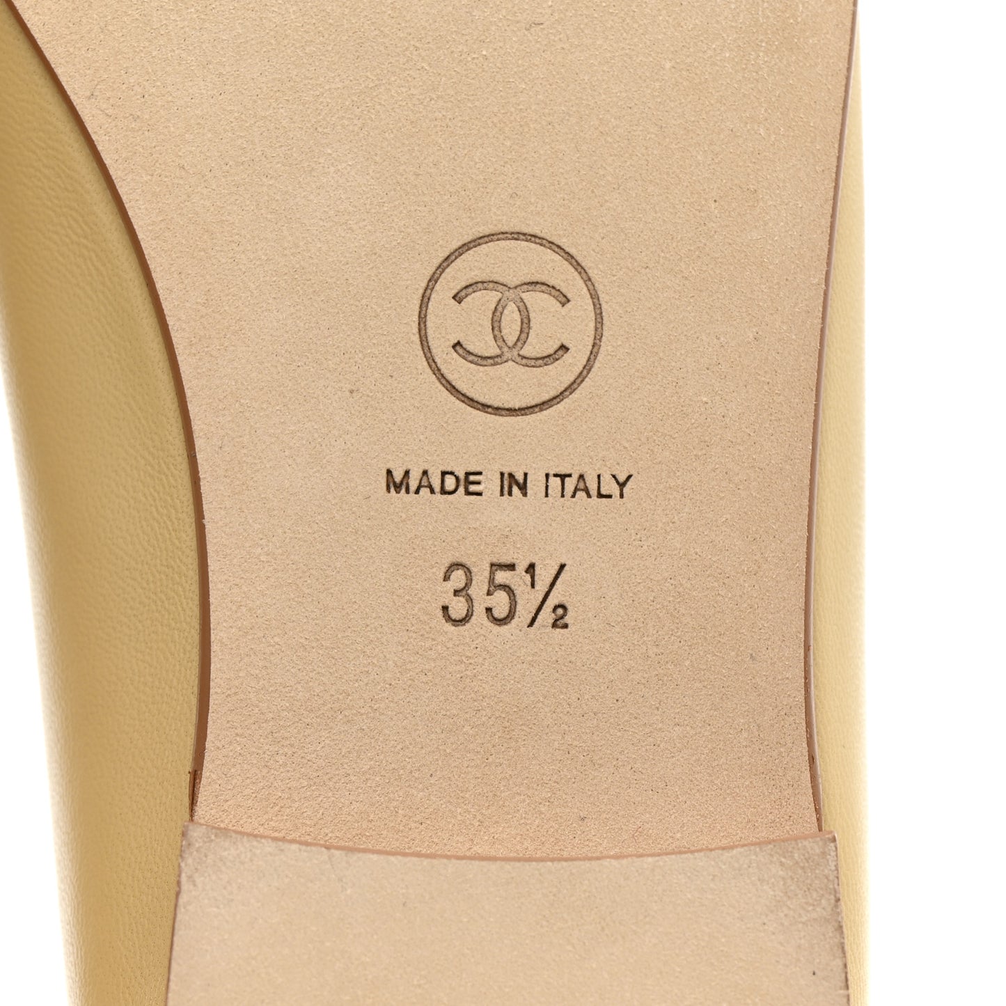 Lambskin Cap Toe CC Ballerina Flats 35.5 Beige Light Beige