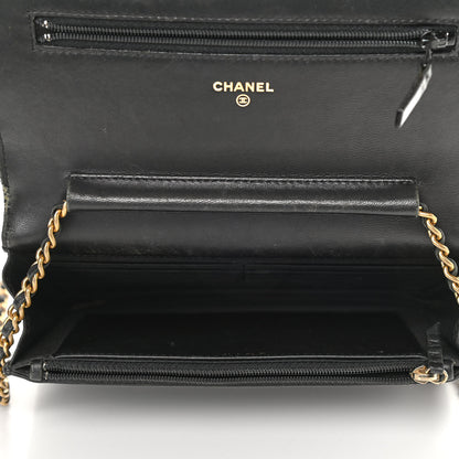 Chanel Calfskin Quilted Boy Wallet On Chain WOC Black 5 of 15