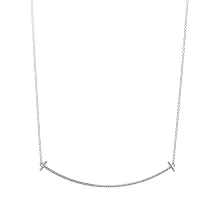 Tiffany 18K Rose Gold Diamond T Smile Pendant Necklace 4 of 6