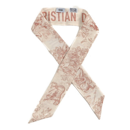 Christian Dior Silk Toile De Jouy Mitzah Scarf Pink 1 of 3
