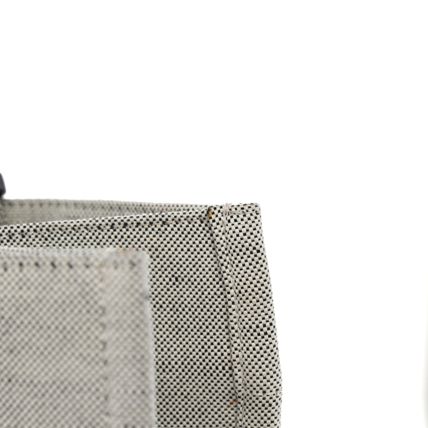 Canvas Calfskin Studded Large Logo Tote Bag Ecru Black