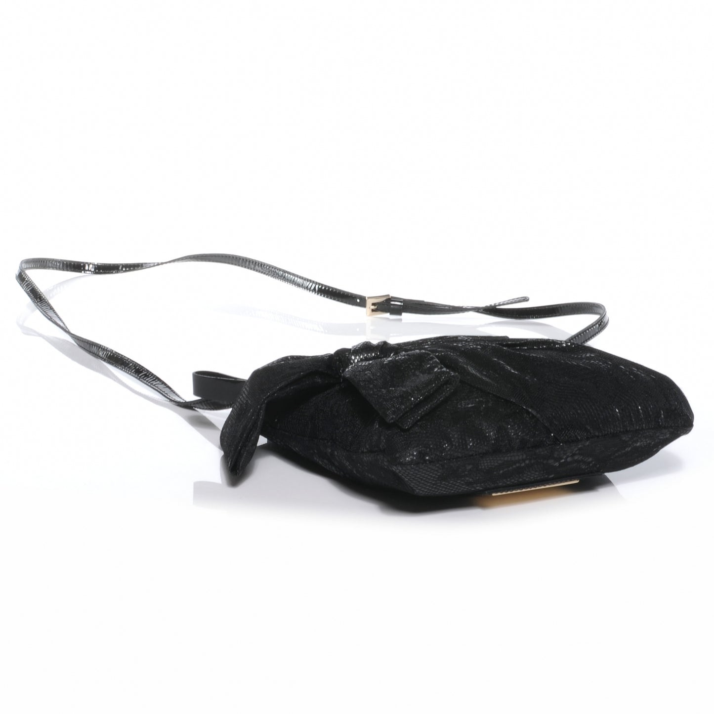 Lace Bow Crossbody Bag Black