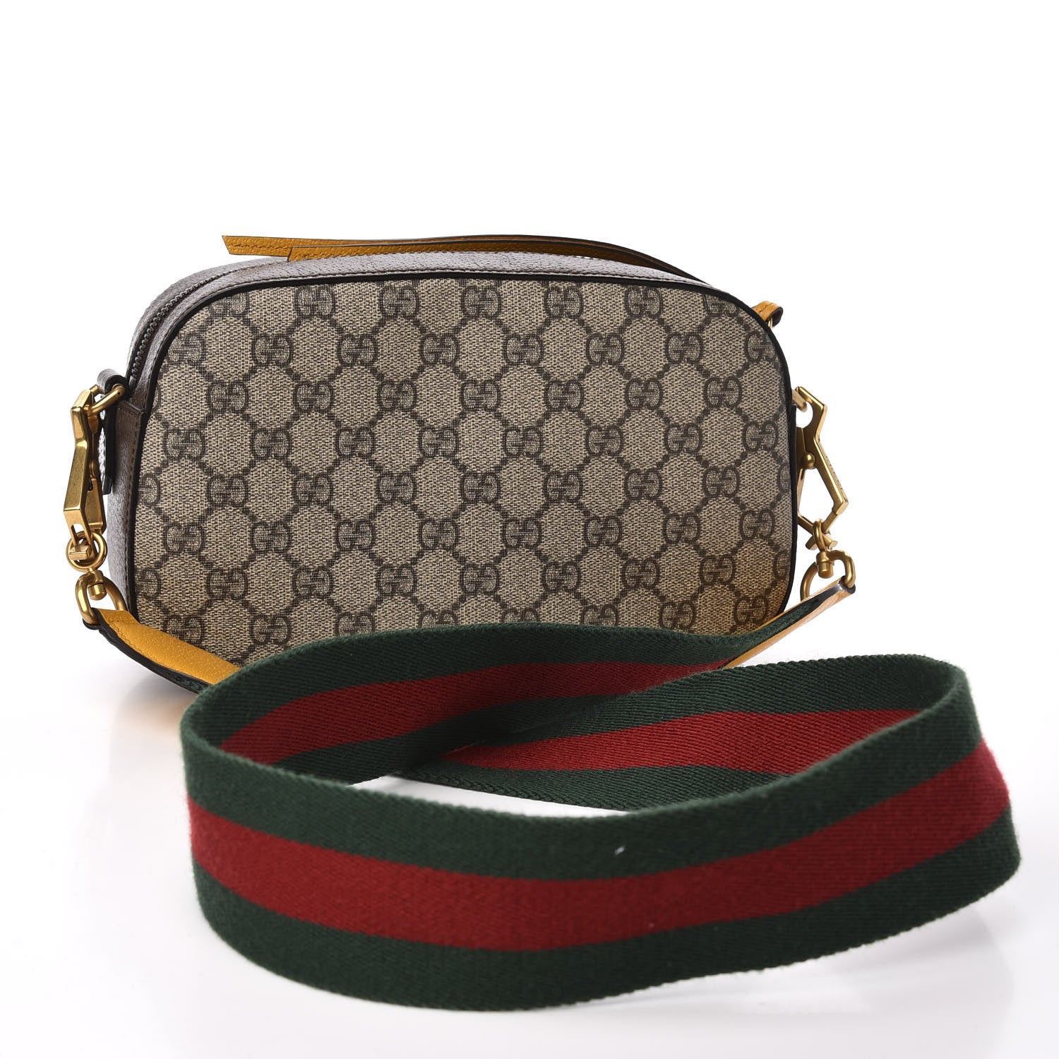Gucci GG Supreme Monogram Web Neo Vintage Shoulder Bag Beige New Acero Crop 2 of 11