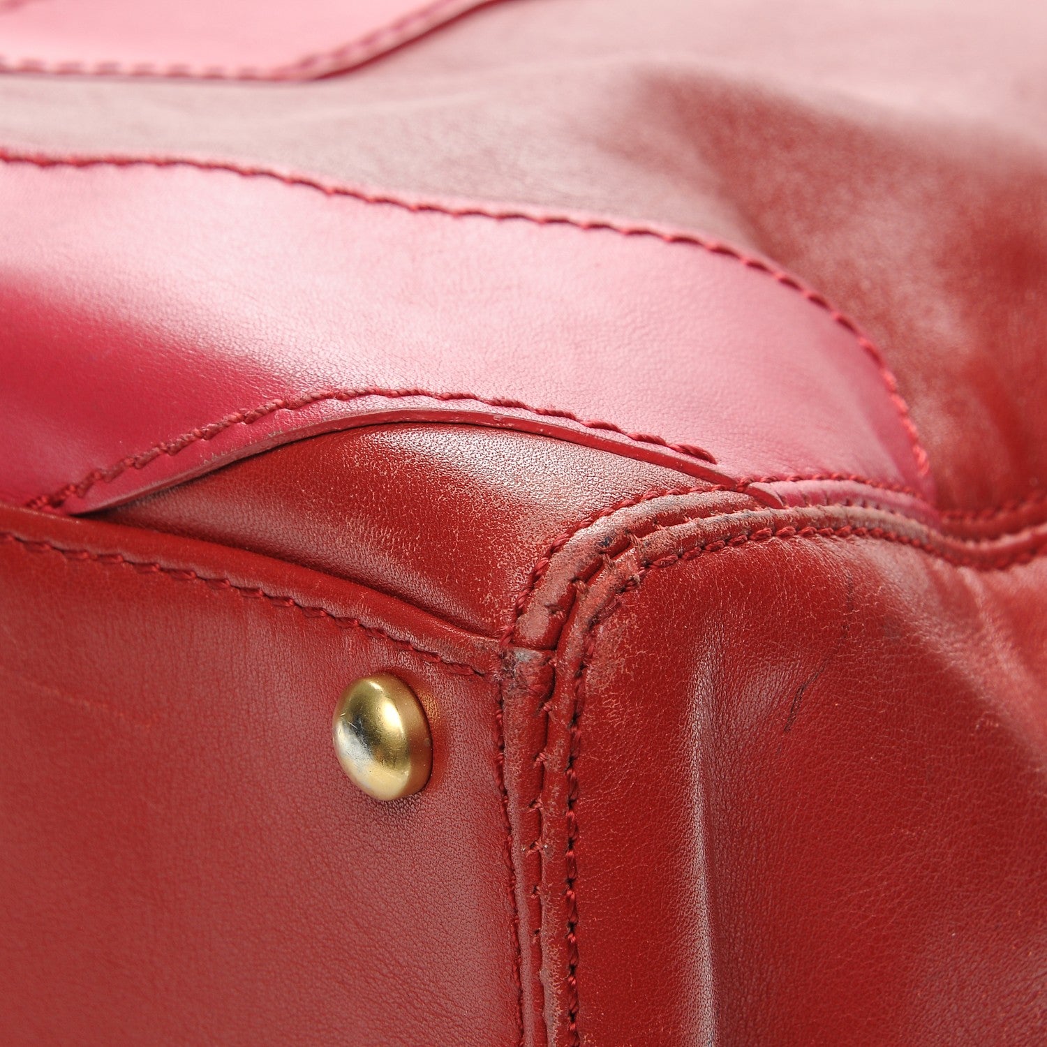 Chanel Calfskin CC Stitched Tote Red 11 of 14