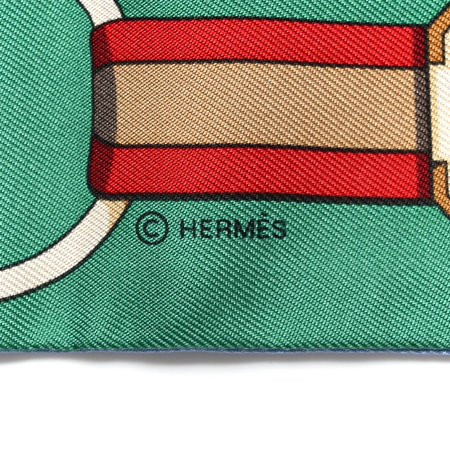 Hermes Silk Grand Tralala Twilly Bleu Ciel Vert 4 of 4