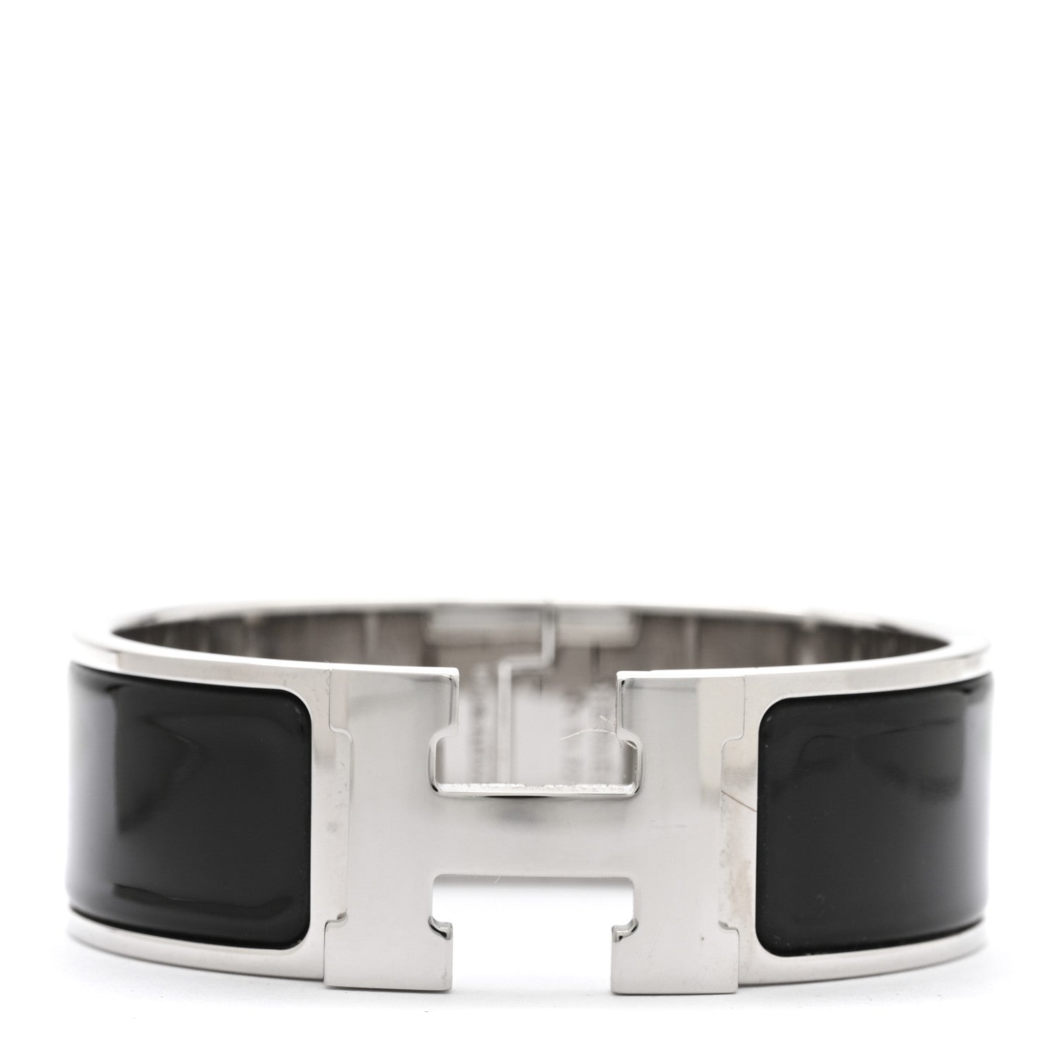 Hermes Enamel Wide Clic Clac H Bracelet PM Black 1 of 6