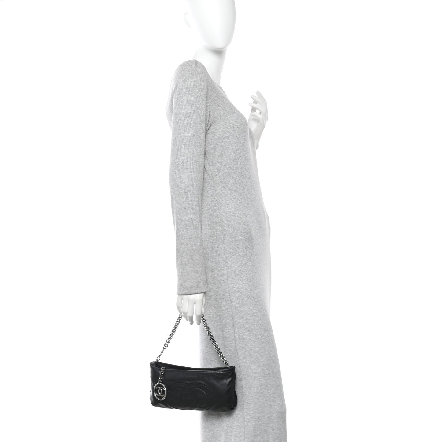 Lambskin Soft Chain Pochette Black