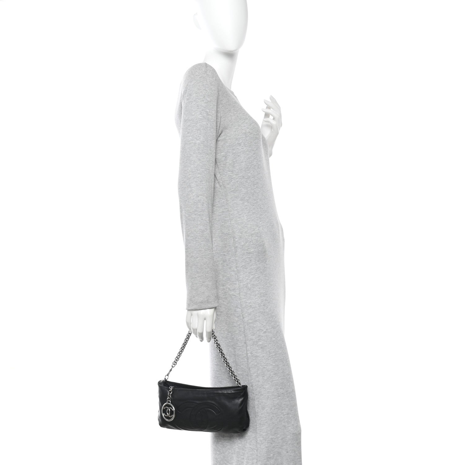 Chanel Lambskin Soft Chain Pochette Black 2 of 10