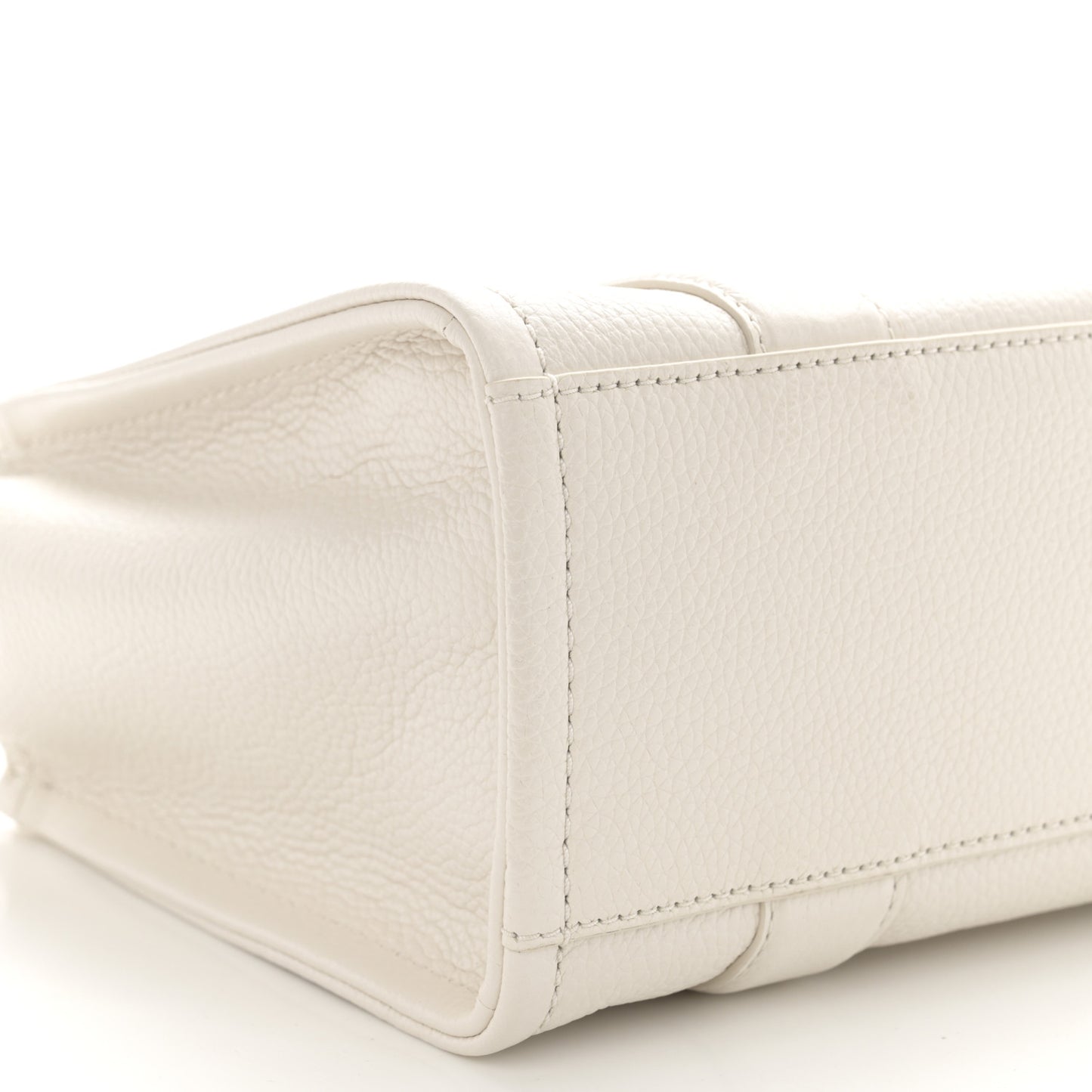 Grained Calfskin Mini The Tote Bag Cotton Silver