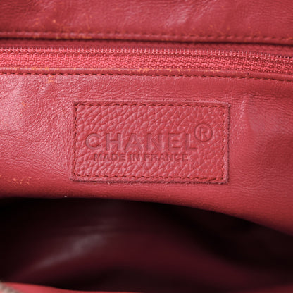 Chanel Caviar Patent Quilted Large Bowler Bag Red 6 of 20