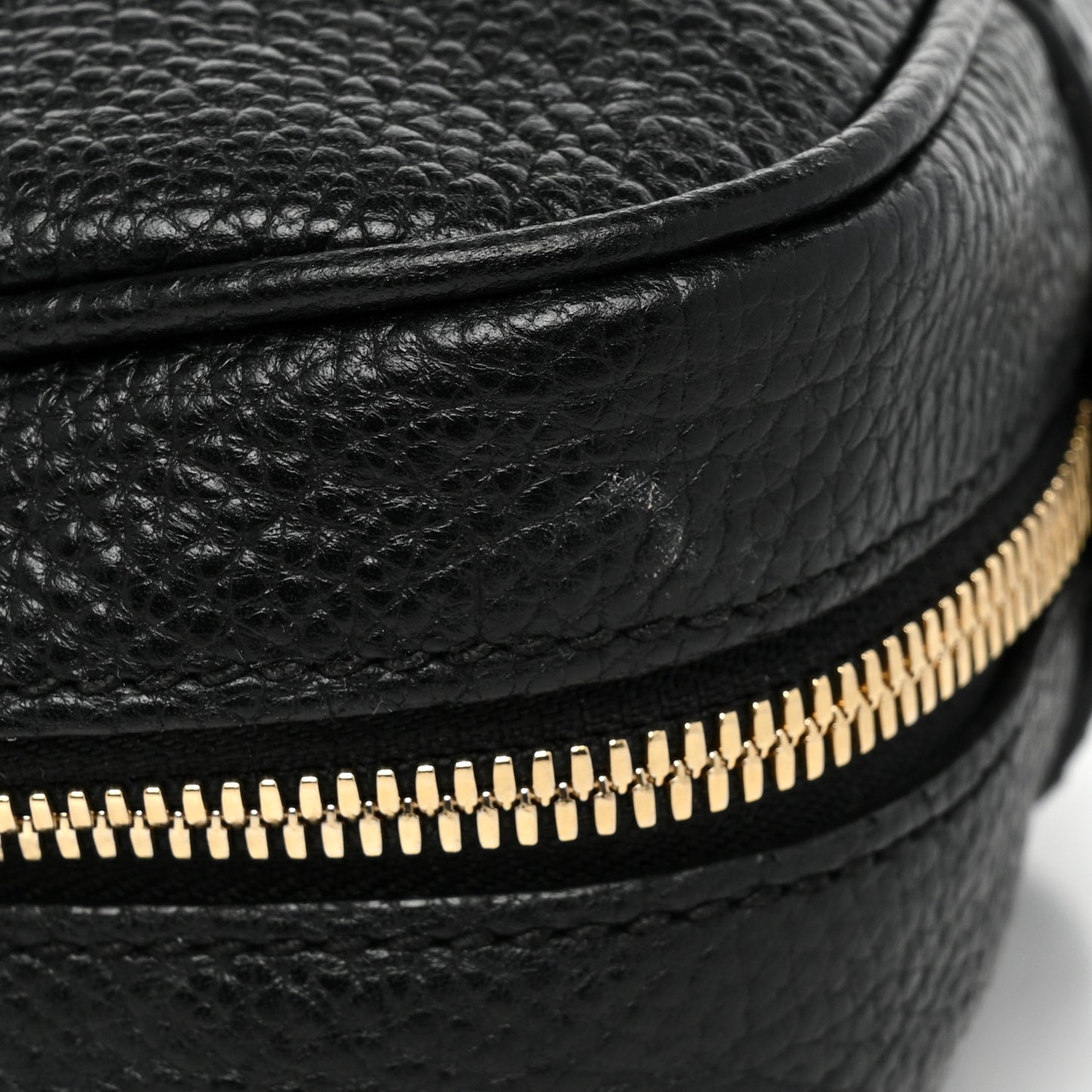 Pebbled Calfskin Small Soho Disco Bag Black