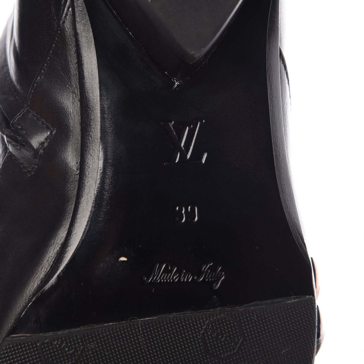 Calfskin Studded Gold Rush Flat Ankle Boots 39 Black