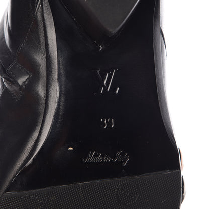 Louis Vuitton Calfskin Studded Gold Rush Flat Ankle Boots 39 Black 8 of 14