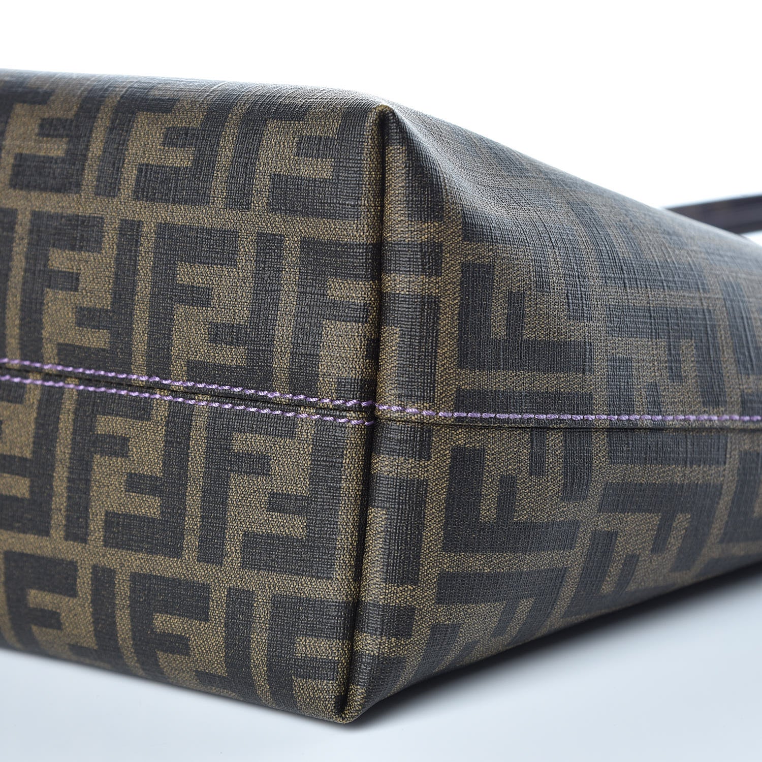 Fendi Zucca Spalmati Small Roll Tote Tobacco Viola 9 of 9