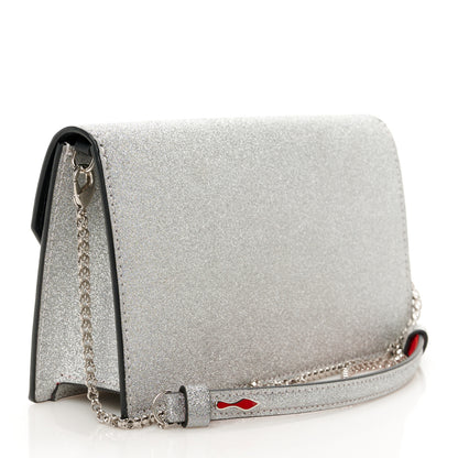 Christian Louboutin Glitter Calfskin Loubi54 Crossbody Clutch Silver 2 of 10
