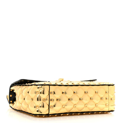 Valentino Garavani Metallic Patent Medium Rockstud Spike Shoulder Bag Gold 4 of 9