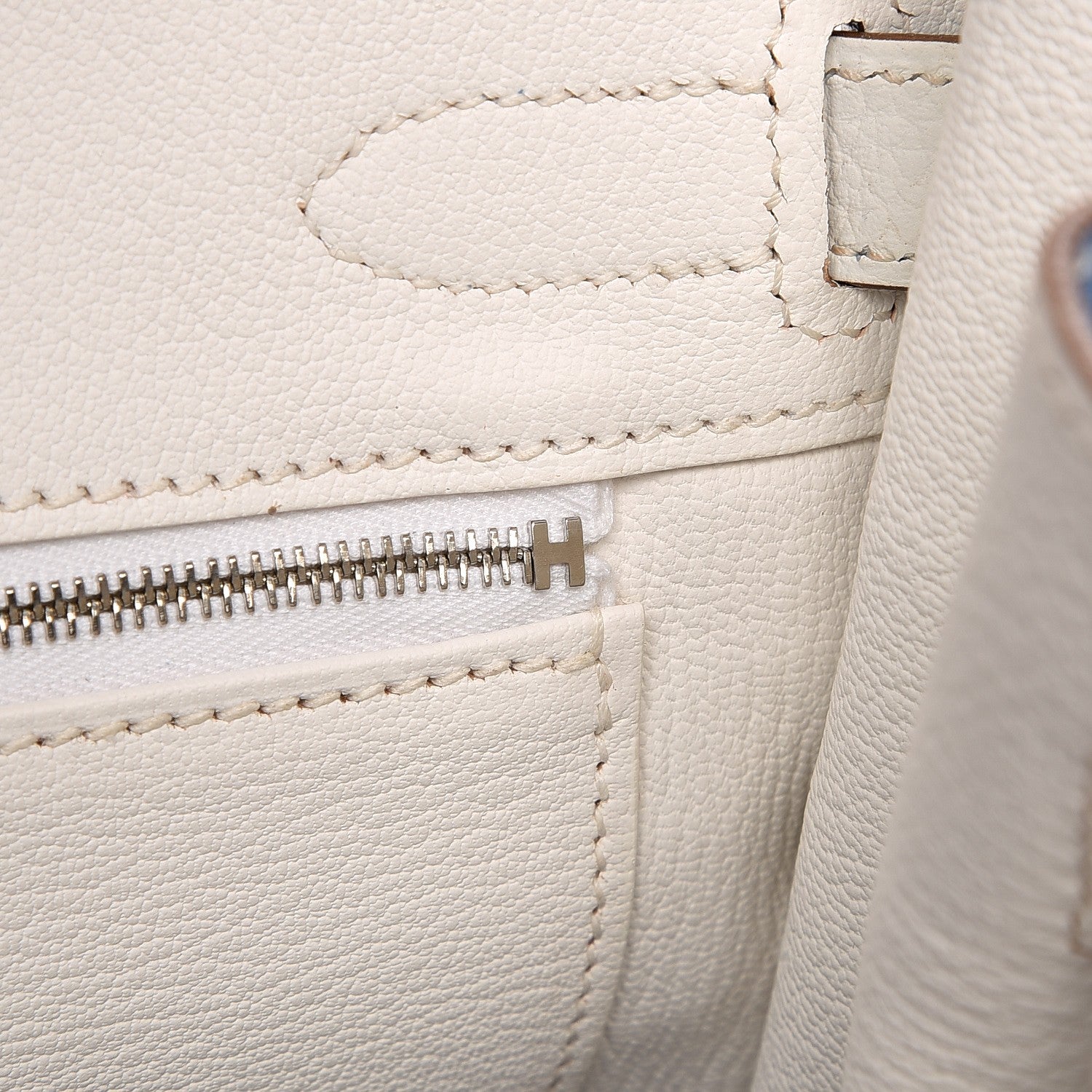 Hermes Taurillon Clemence Bi-Color Birkin 30 Mykonos White 17 of 29