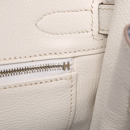 Hermes Taurillon Clemence Bi-Color Birkin 30 Mykonos White 17 of 29