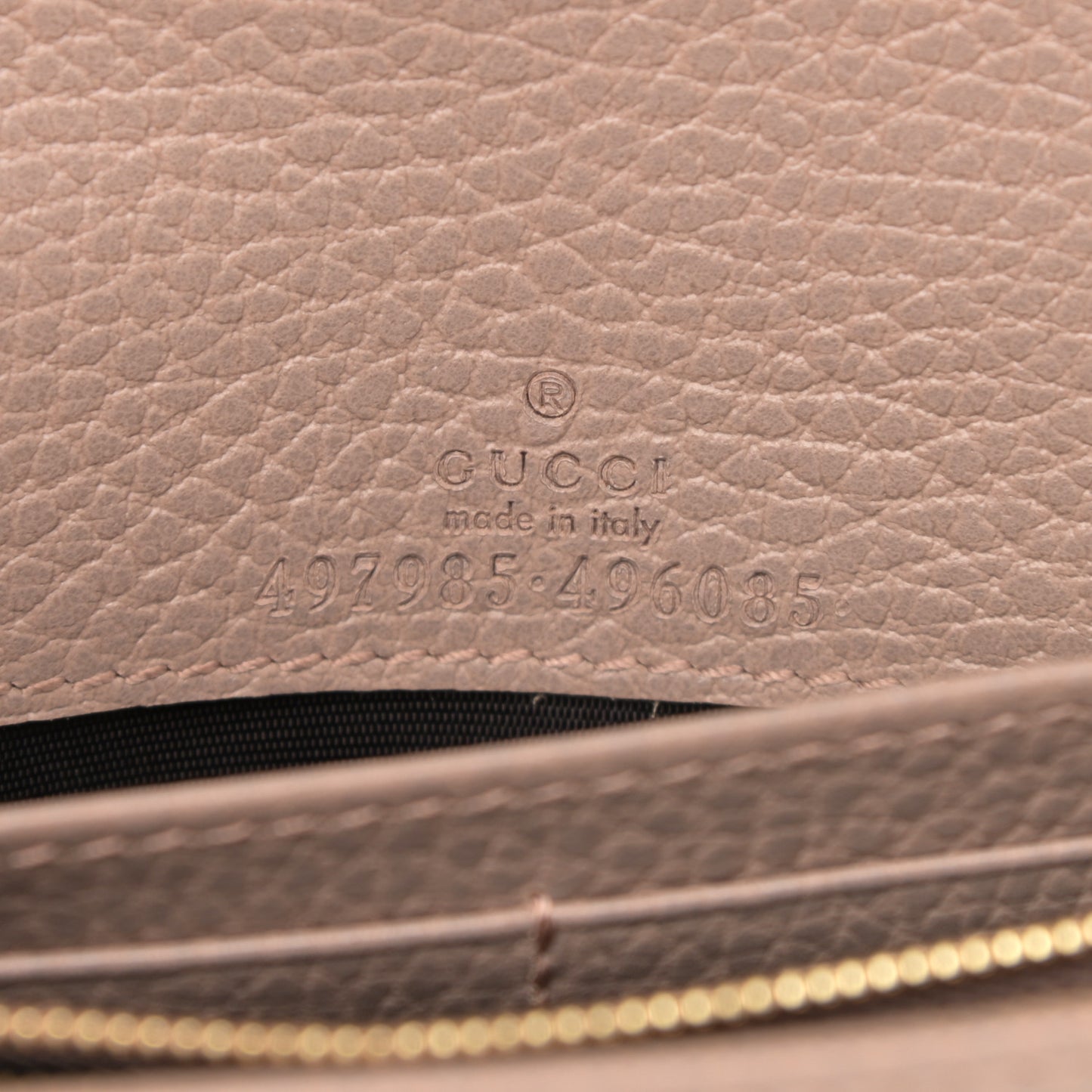 Calfskin Mini GG Marmont Chain Wallet Porcelain Rose