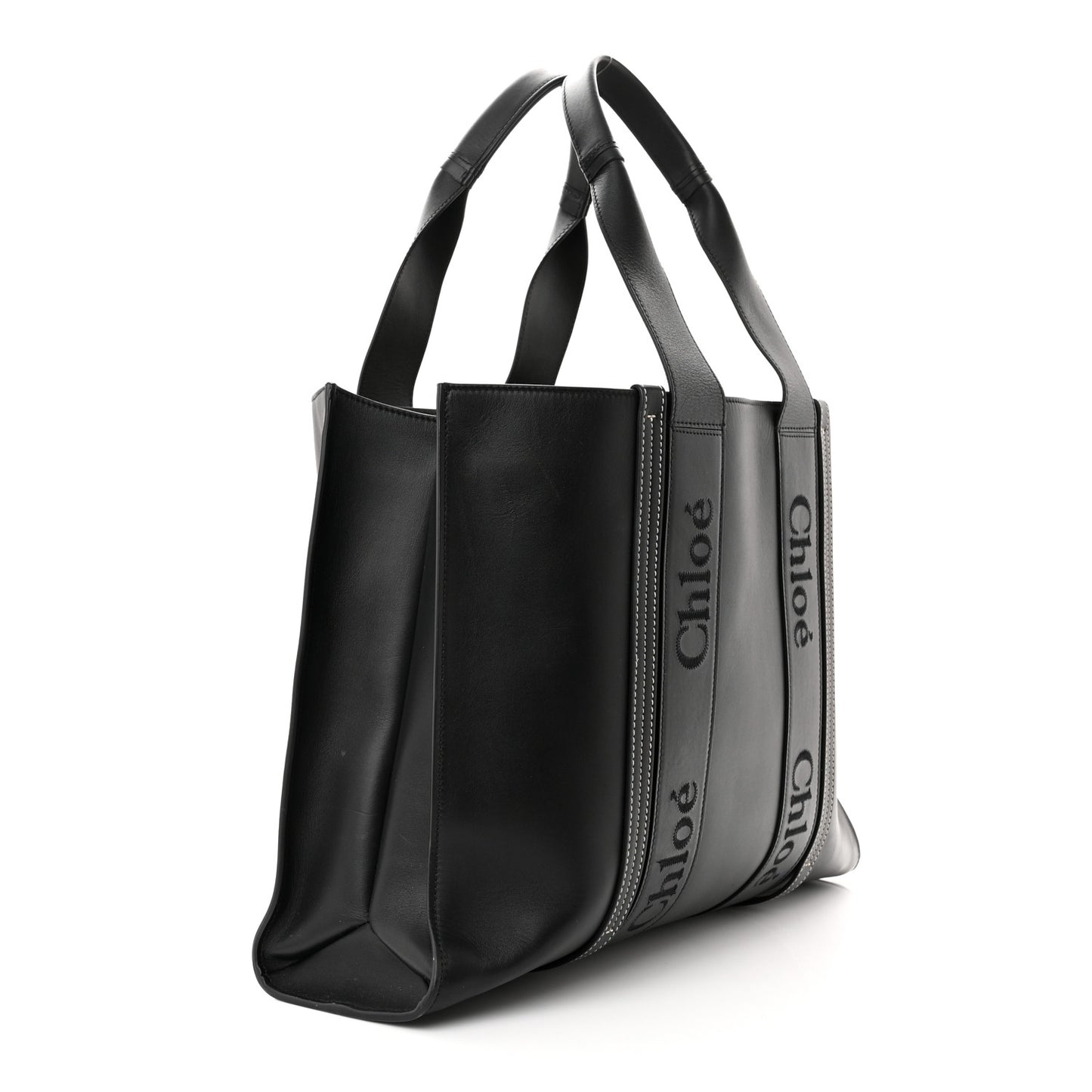 Calfskin Large Woody Tote Black