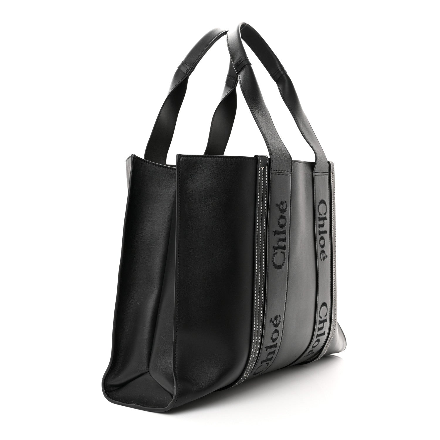 Chloe Calfskin Large Woody Tote Black 3 of 11