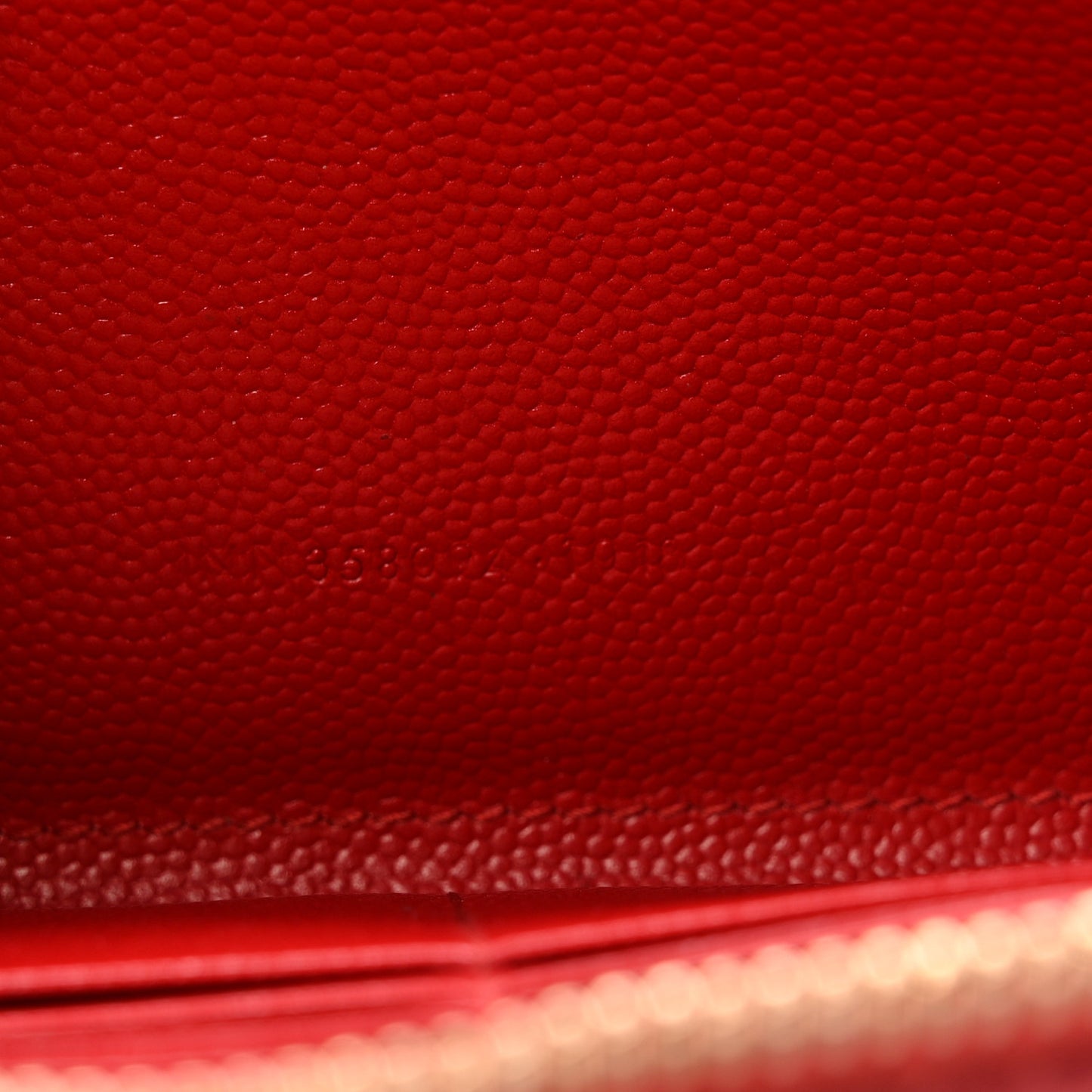 Grain De Poudre Matelasse Chevron Monogram Zip Around Wallet Red