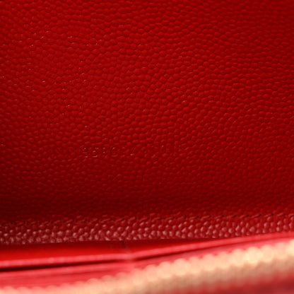 Saint Laurent Grain De Poudre Matelasse Chevron Monogram Zip Around Wallet Red 8 of 11