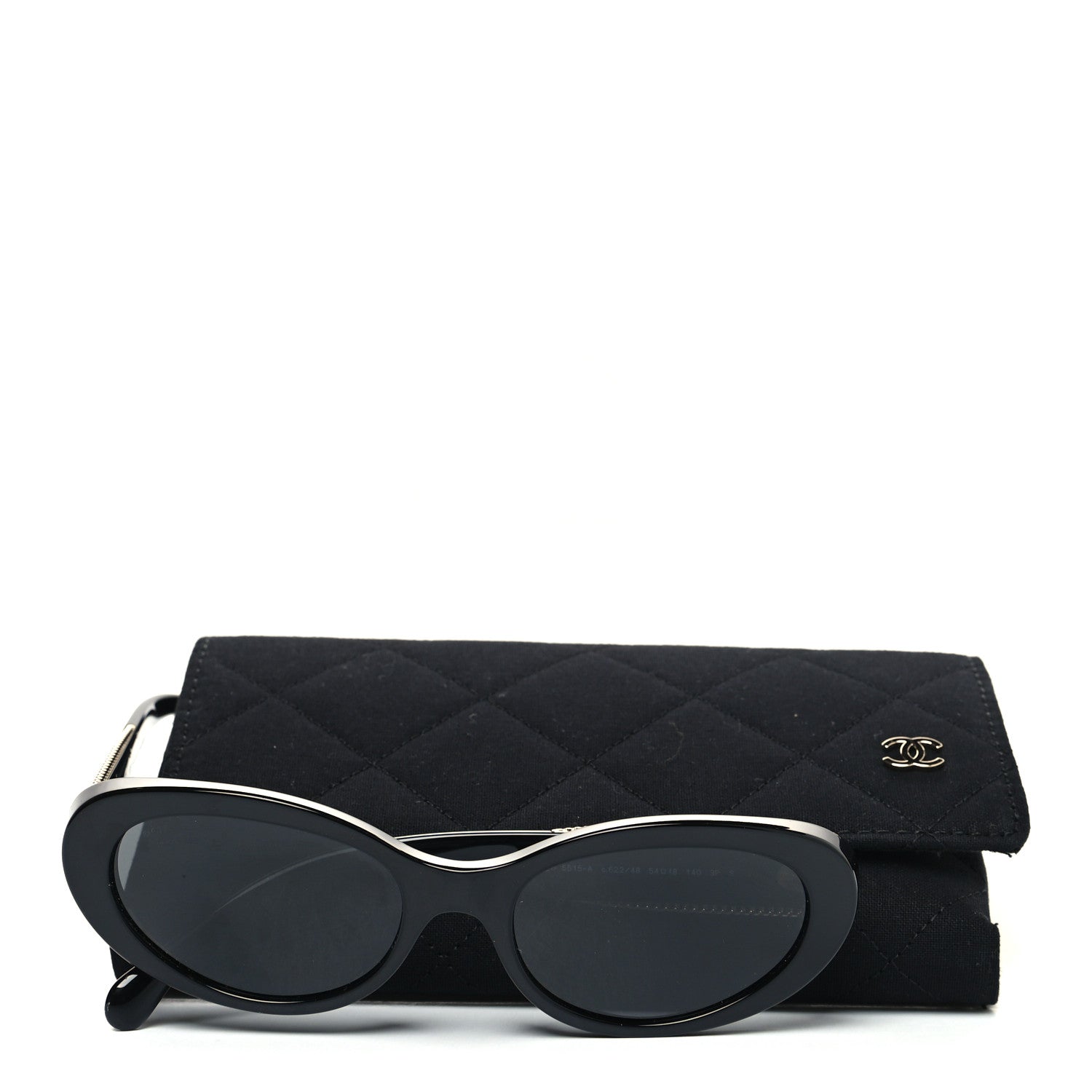 Chanel Acetate Oval Sunglasses 5515-A Black 8 of 8