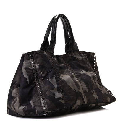 Prada Tessuto Nylon Studded Camouflage Tote Fumo 2 of 6