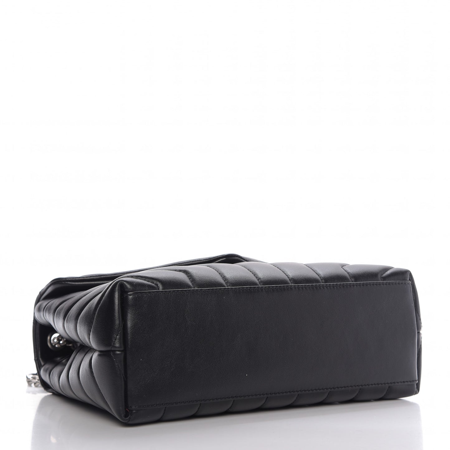 Calfskin Y Quilted Monogram Small Loulou Chain Satchel Black