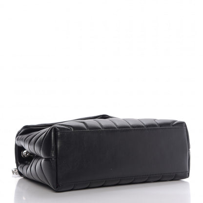 Saint Laurent Calfskin Y Quilted Monogram Small Loulou Chain Satchel Black 4 of 10