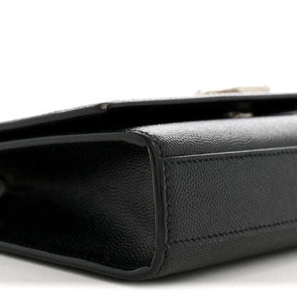 Saint Laurent Grain De Poudre Small Monogram Kate Satchel Black 9 of 14