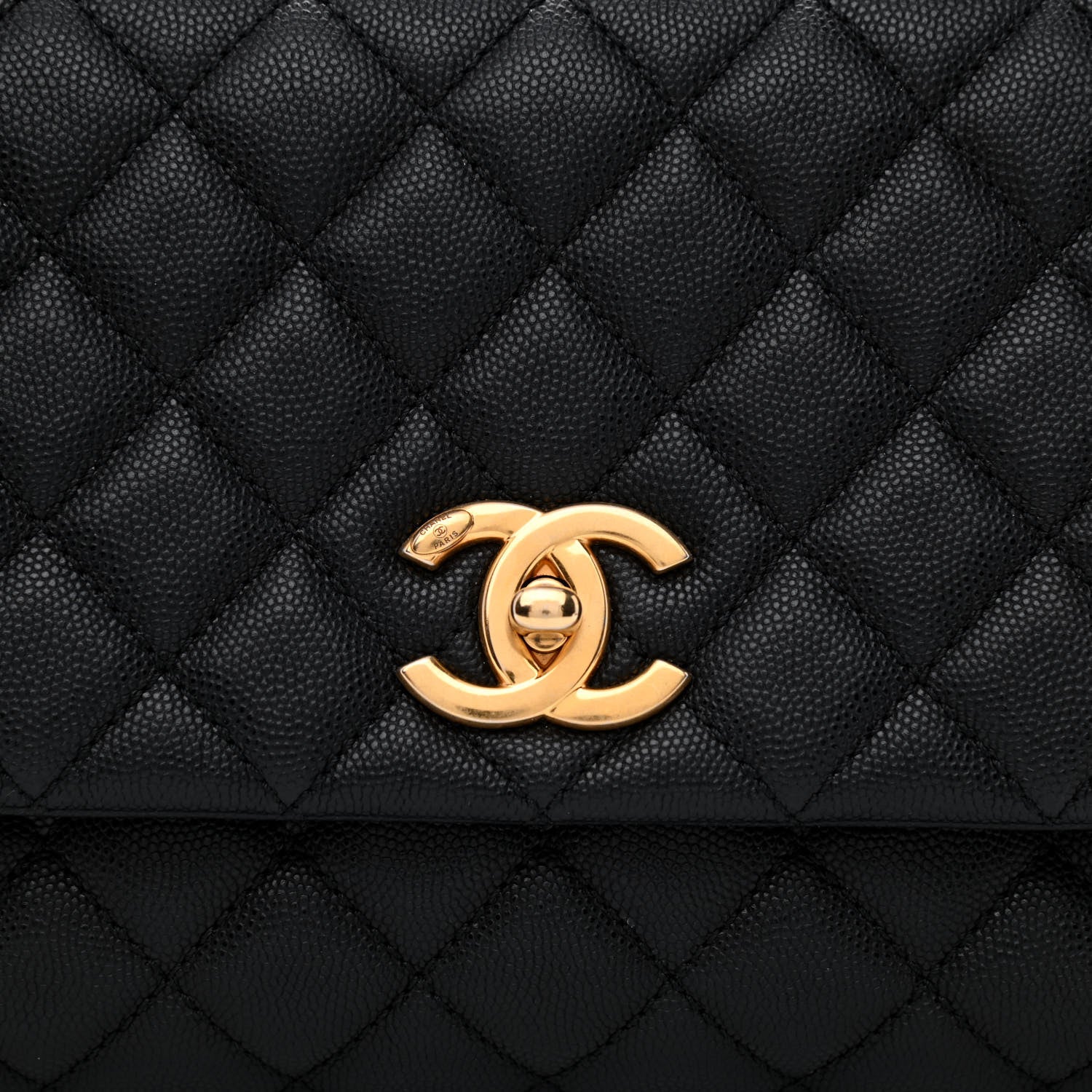 Chanel Caviar Lizard Quilted Small Coco Handle Flap Black 8 of 11