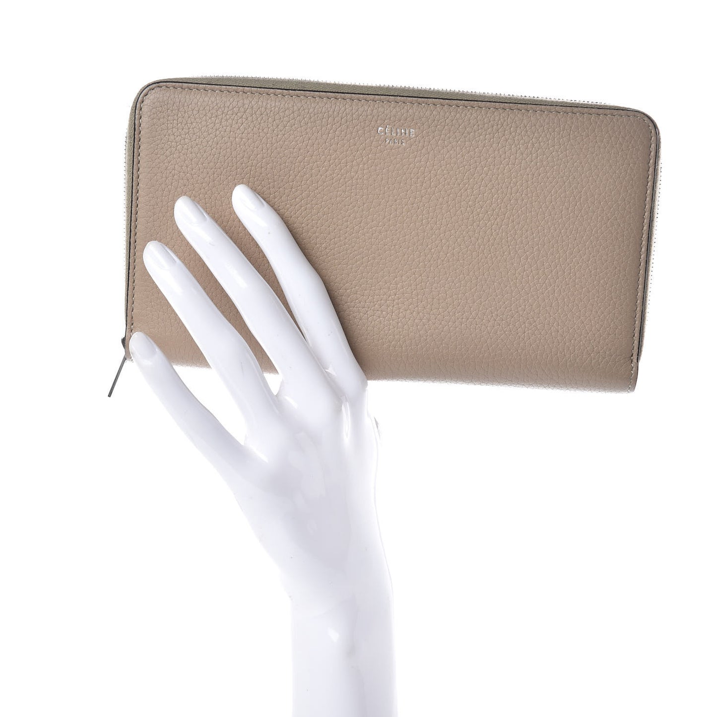 Grained Calfskin Large Zip Around Multifunction Wallet Dune