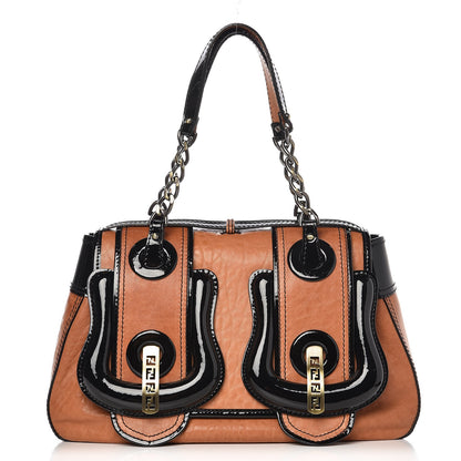 Fendi Nappa Patent B Bag Osso Black 1 of 8