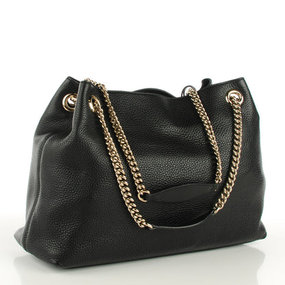 Gucci Pebbled Calfskin Medium Soho Chain Shoulder Bag Black 3 of 7