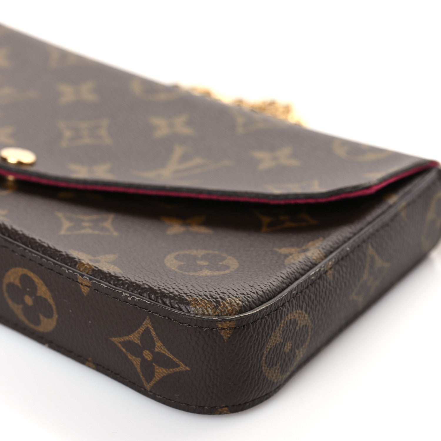 Louis Vuitton Monogram Pochette Felicie Chain Wallet Fuchsia 9 of 10