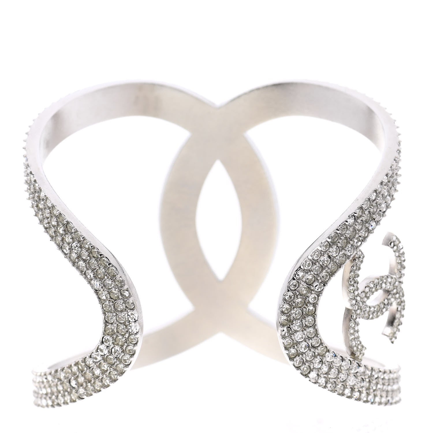 Chanel Crystal CC Cuff Silver 3 of 5