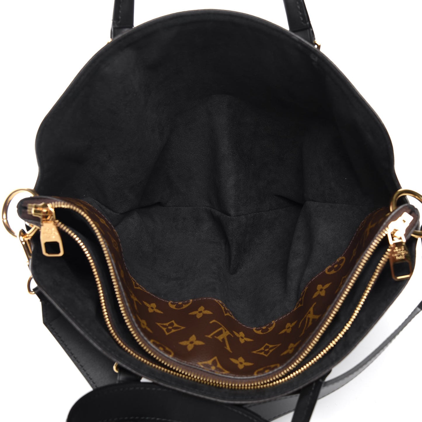 Monogram Flower Zipped Tote MM Black