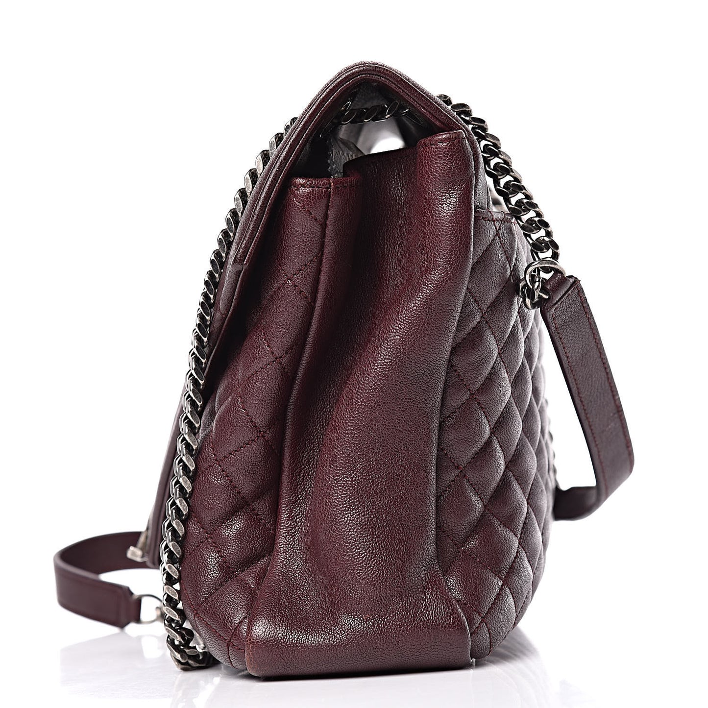 Calfskin Mixed Matelasse Triquilt Large Monogram Envelope Satchel Bordeaux