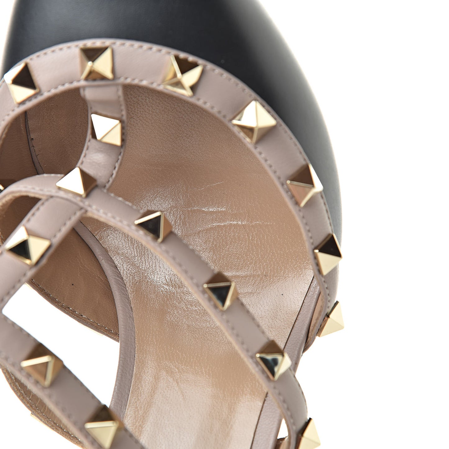 Nappa Rockstud 90mm Cage Mules 39 Black Poudre