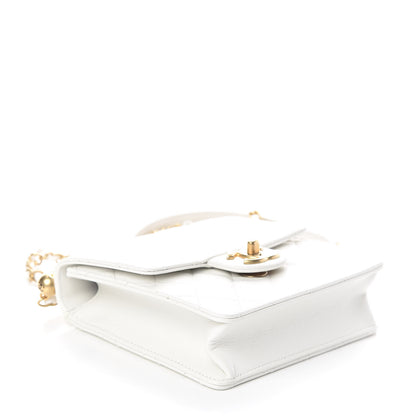 Chanel Lambskin Quilted Chic Pearls Flap White 4 of 10