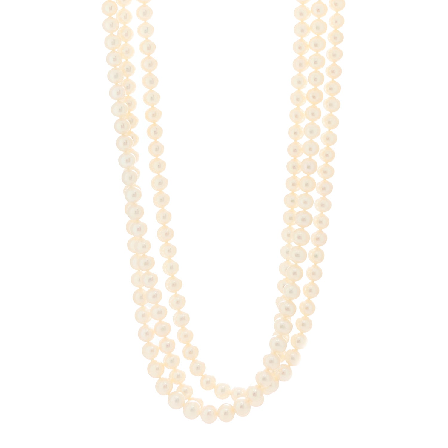 Tiffany Sterling Silver Pearl 6-7mm Ziegfeld Strand Necklace 80" 1 of 8
