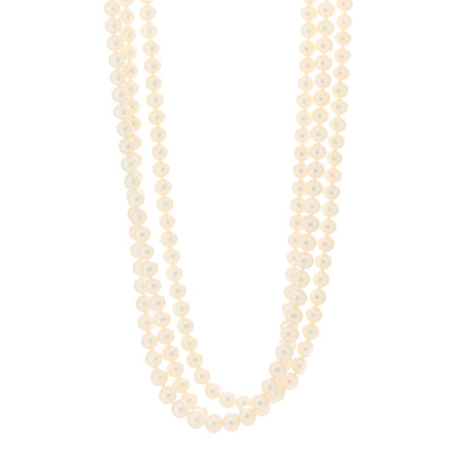 Tiffany Sterling Silver Pearl 6-7mm Ziegfeld Strand Necklace 80" 1 of 8