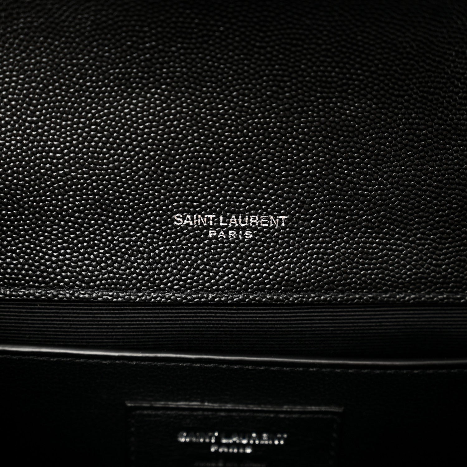 Saint Laurent Grain De Poudre Textured Mixed Matelasse Triquilt Medium Monogram Satchel Black 7 of 10
