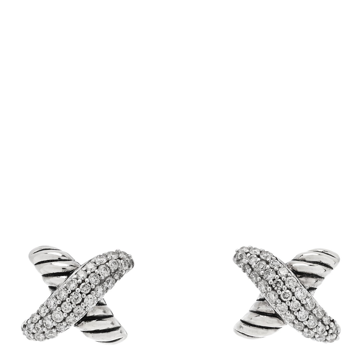 Sterling Silver Diamond 8mm X Earrings